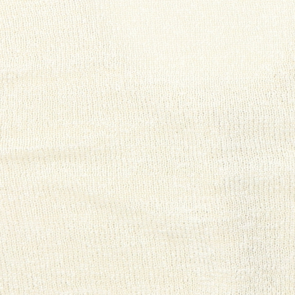 Dorothy Perkins Womens Ivory  Polyester Cropped T-Shirt Size S Round Neck