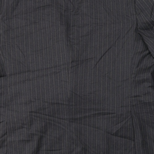 Preworn Mens Grey Striped Wool Jacket Suit Jacket Size 46