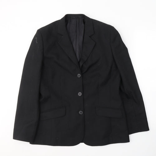 Endurance Womens Black  Polyester Jacket Suit Jacket Size 14