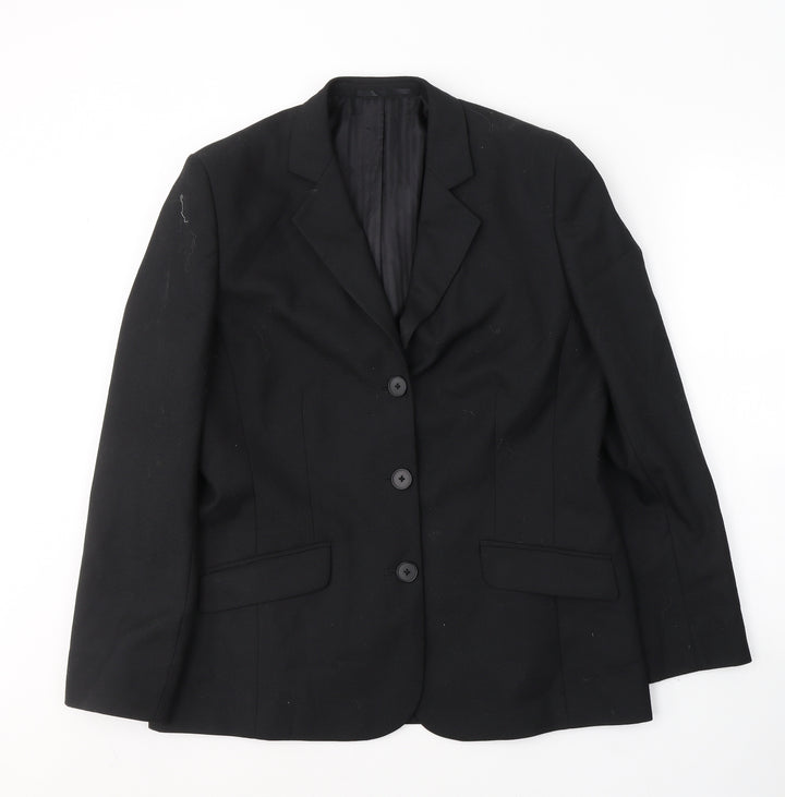 Endurance Womens Black  Polyester Jacket Suit Jacket Size 14