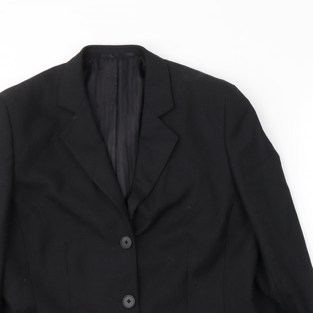 Endurance Womens Black  Polyester Jacket Suit Jacket Size 14