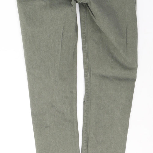 New Look Womens Green  Cotton Skinny Jeans Size 8 L27 in Regular Button