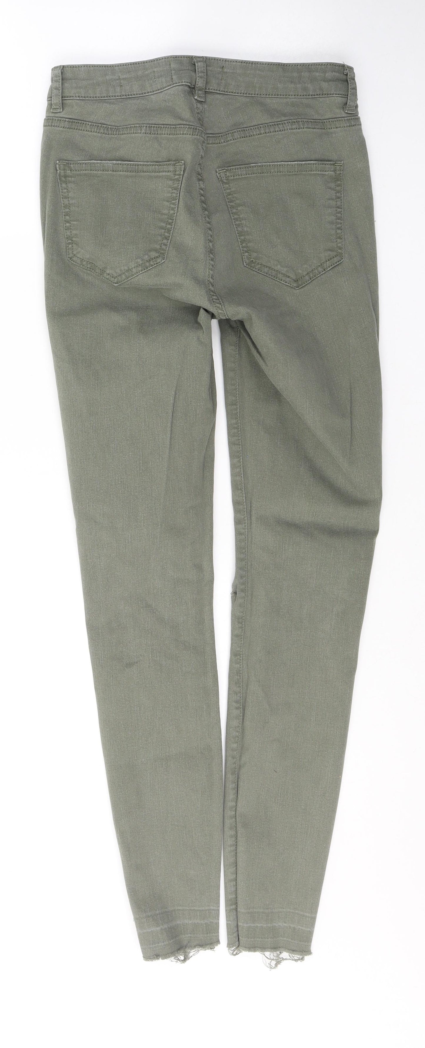 New Look Womens Green  Cotton Skinny Jeans Size 8 L27 in Regular Button