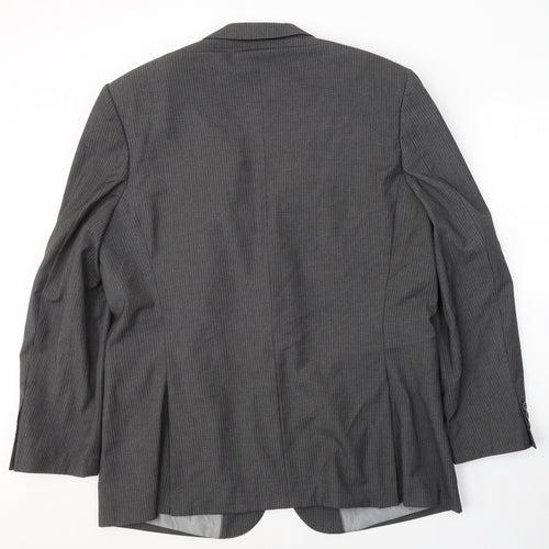 JACK REID Mens Grey Striped Polyester Jacket Suit Jacket Size 46