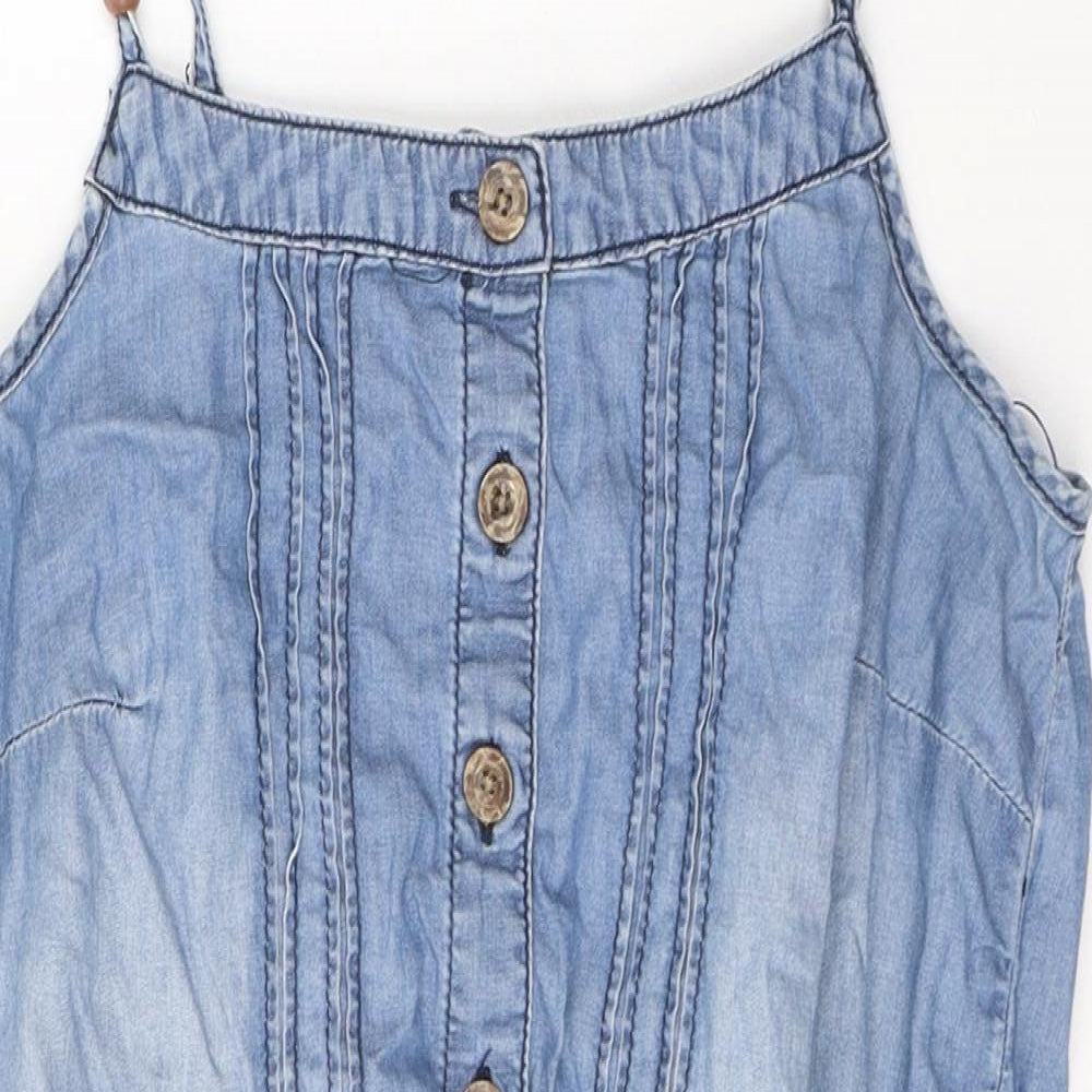 George Womens Blue  Lyocell Playsuit One-Piece Size 8 L3 in Button