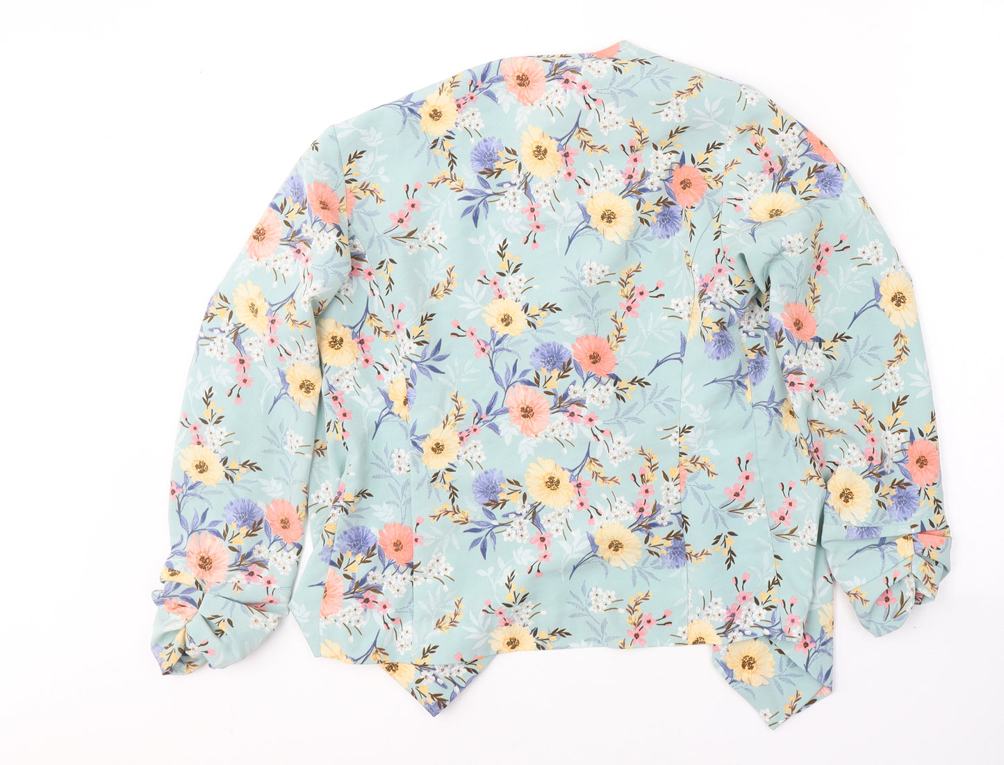New Look Womens Blue Floral  Jacket Blazer Size 8