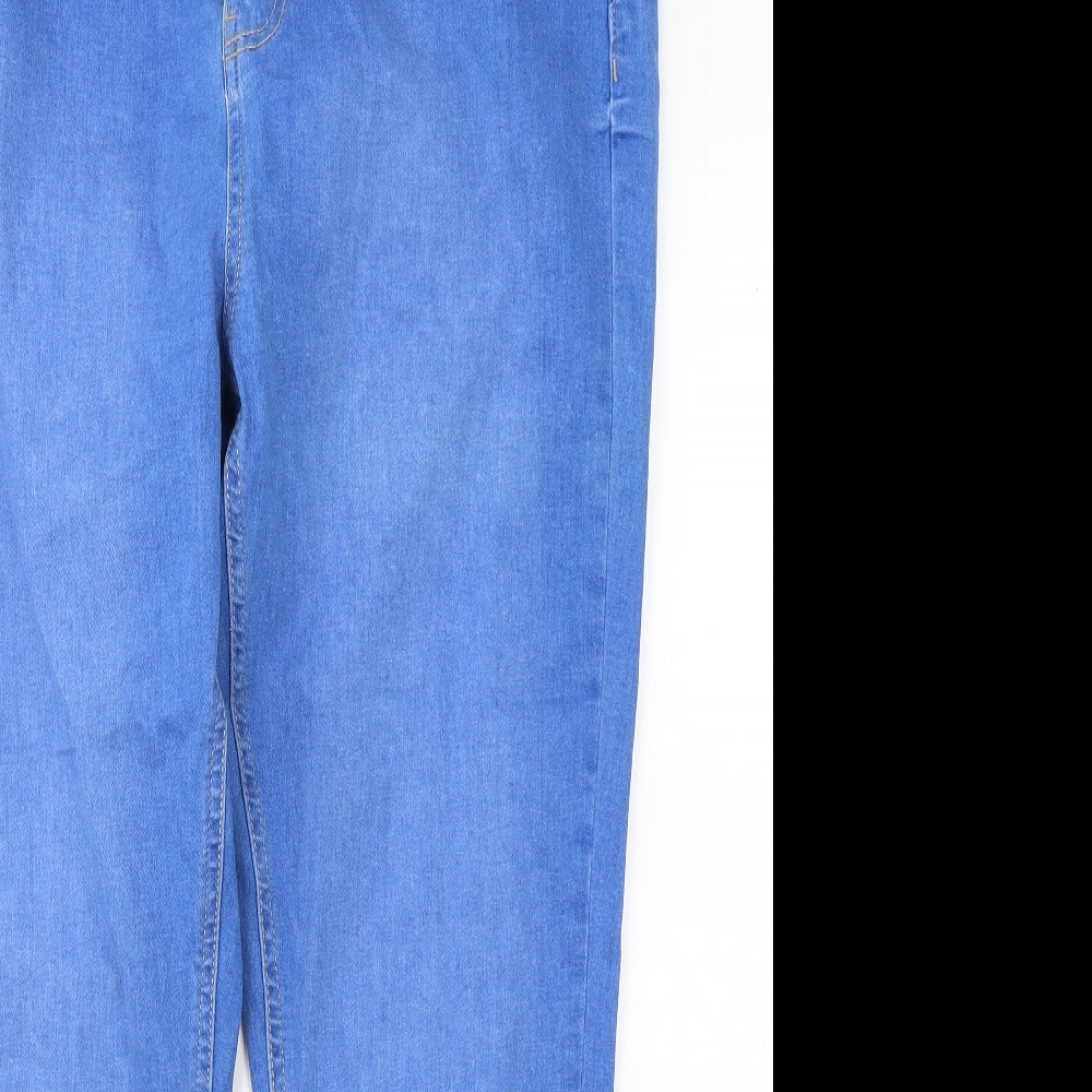 Primark Womens Blue  Cotton Straight Jeans Size 18 L28 in Regular Button