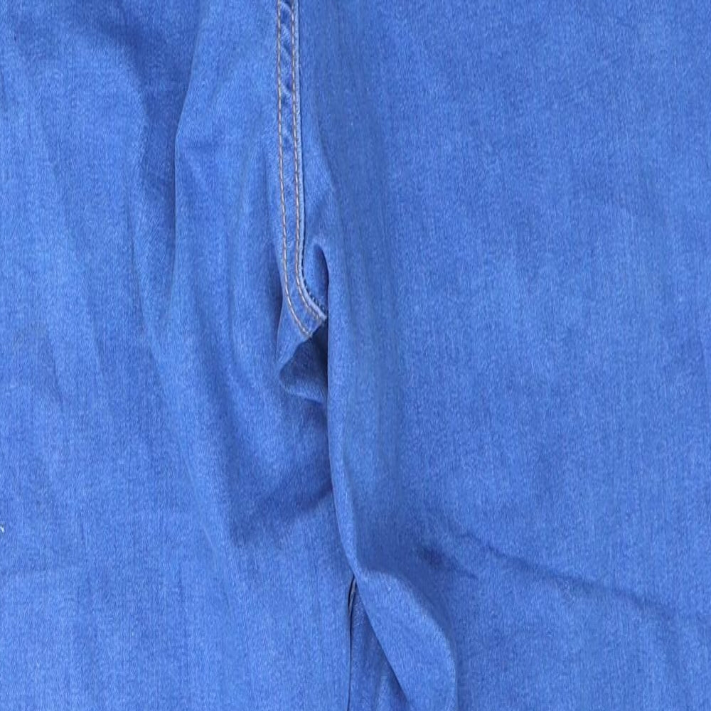 Primark Womens Blue  Cotton Straight Jeans Size 18 L28 in Regular Button
