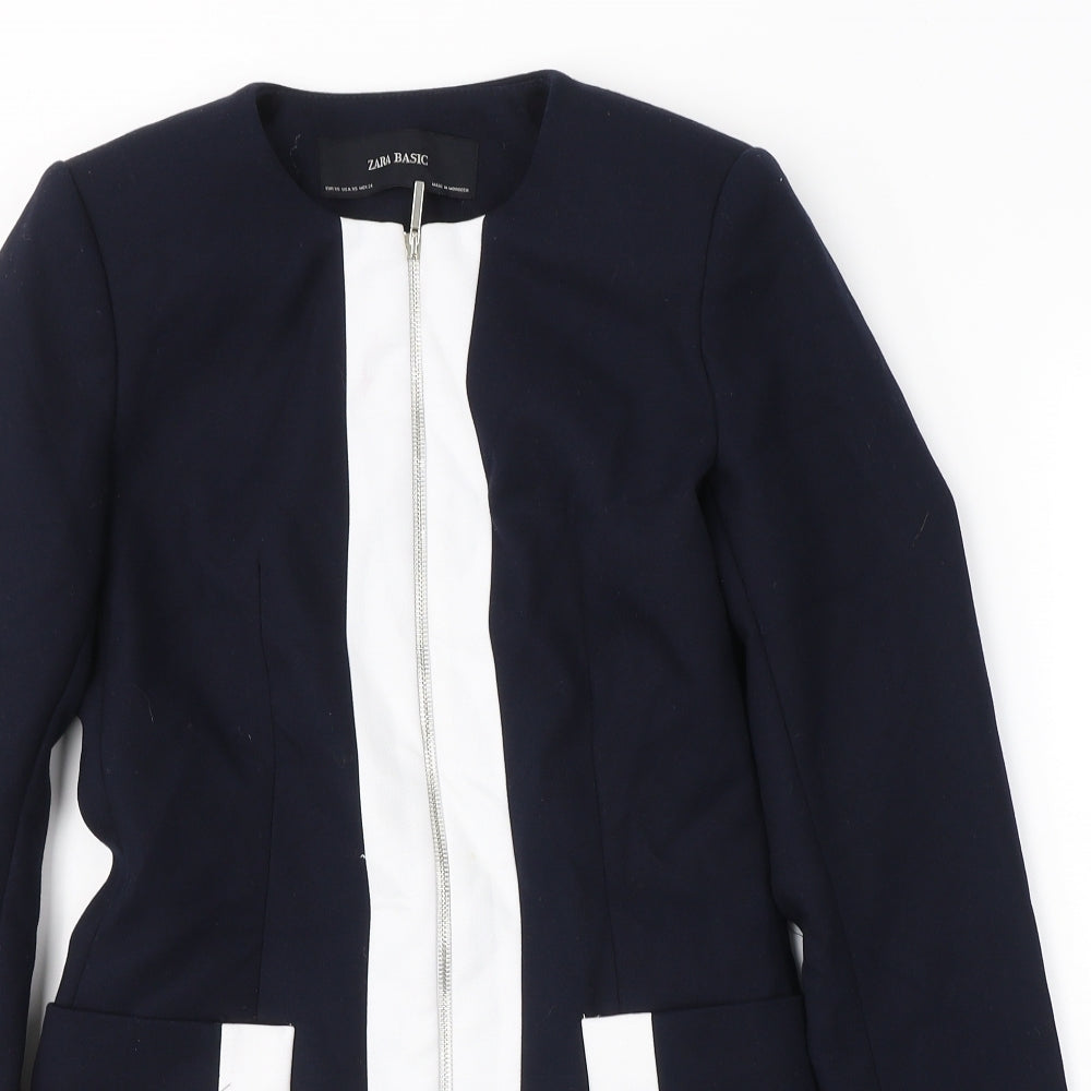 Zara Womens Blue   Jacket Blazer Size XS  Zip