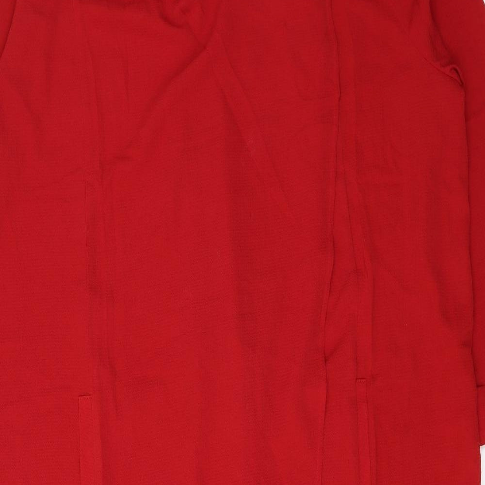 Simple&Chic Womens Red V-Neck  Polyester Cardigan Jumper Size 22