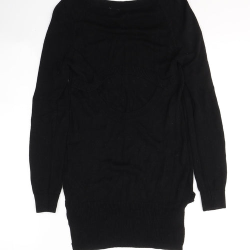 H&M Womens Black Round Neck  Acrylic Tunic Jumper Size 6   - open back