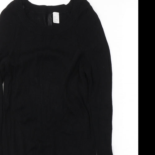 H&M Womens Black Round Neck  Acrylic Tunic Jumper Size 6   - open back