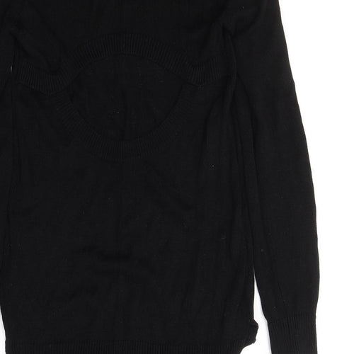 H&M Womens Black Round Neck  Acrylic Tunic Jumper Size 6   - open back