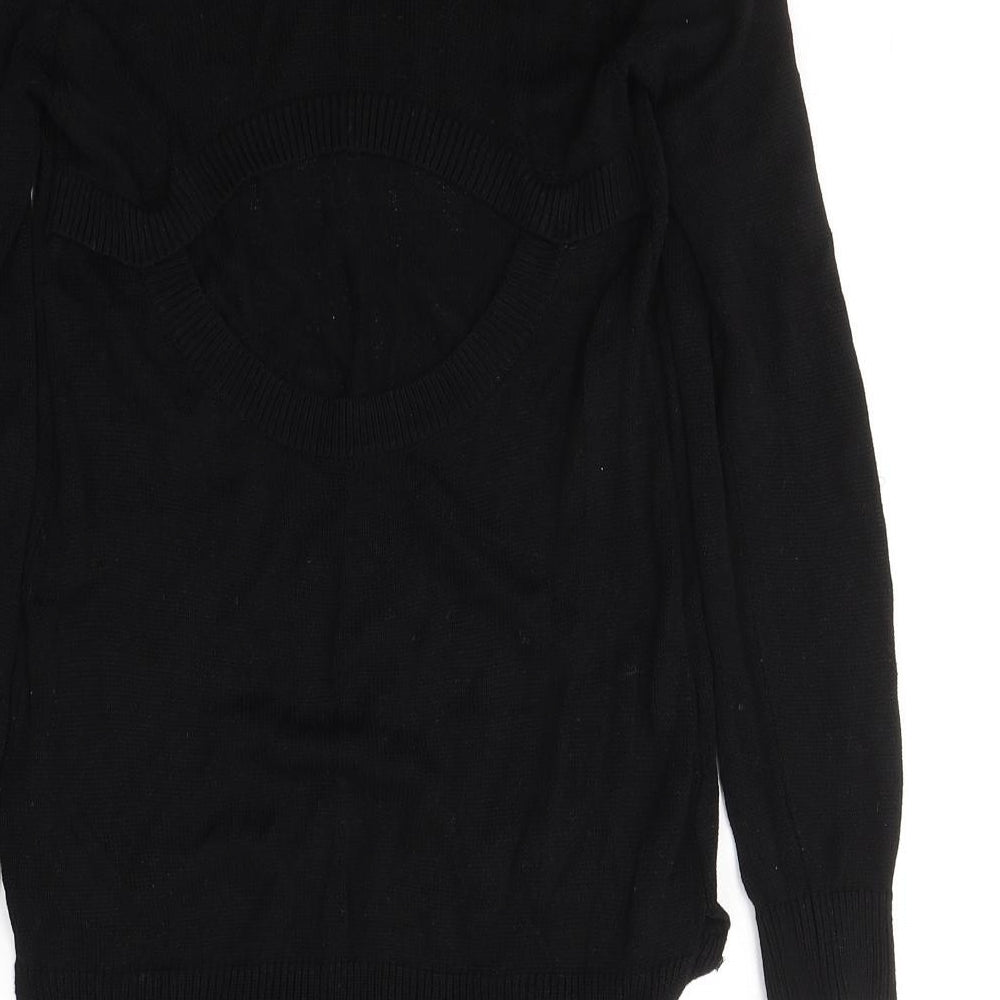 H&M Womens Black Round Neck  Acrylic Tunic Jumper Size 6   - open back