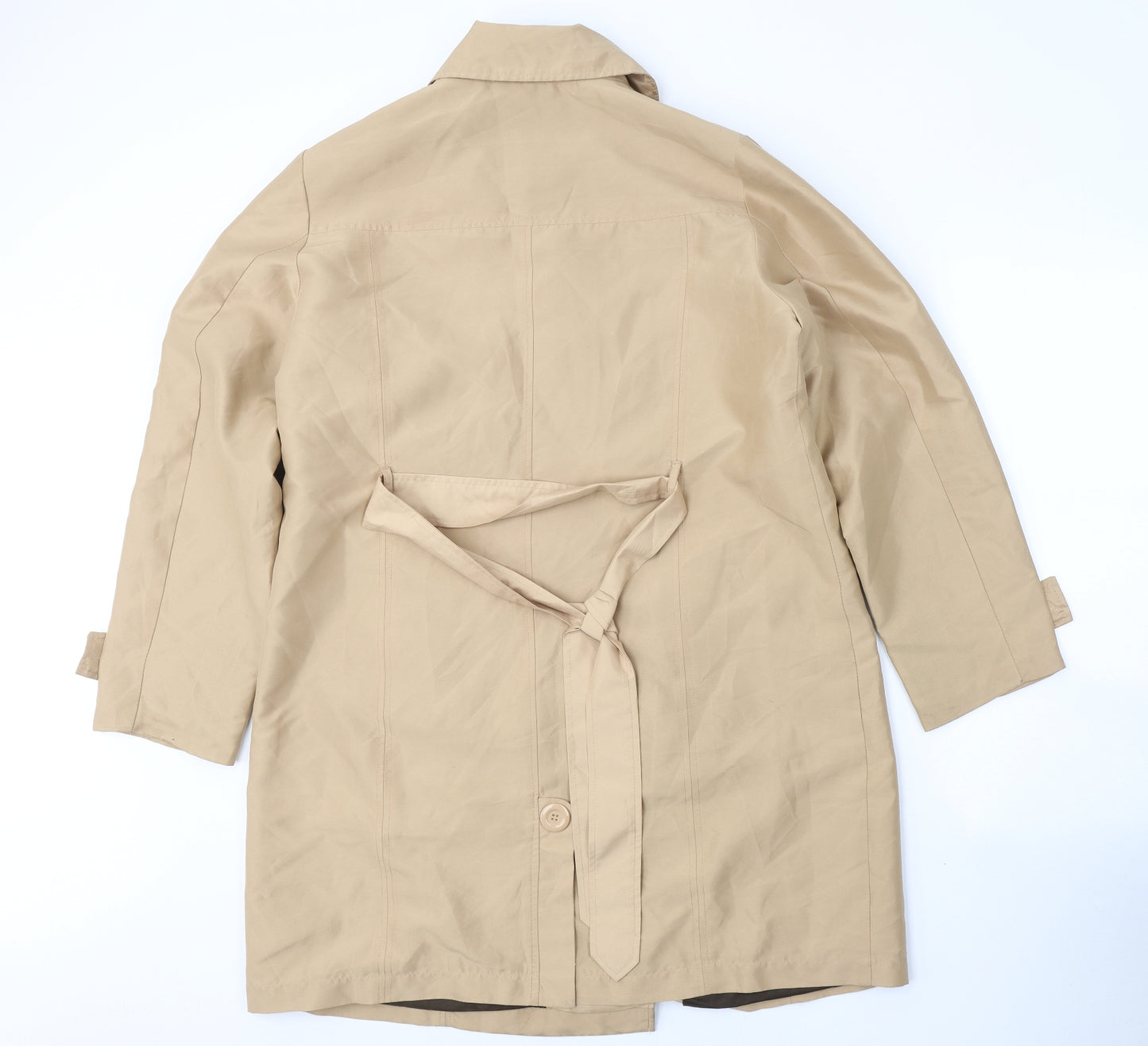 Victoria Jayne Womens Beige   Trench Coat Coat Size 16  Button