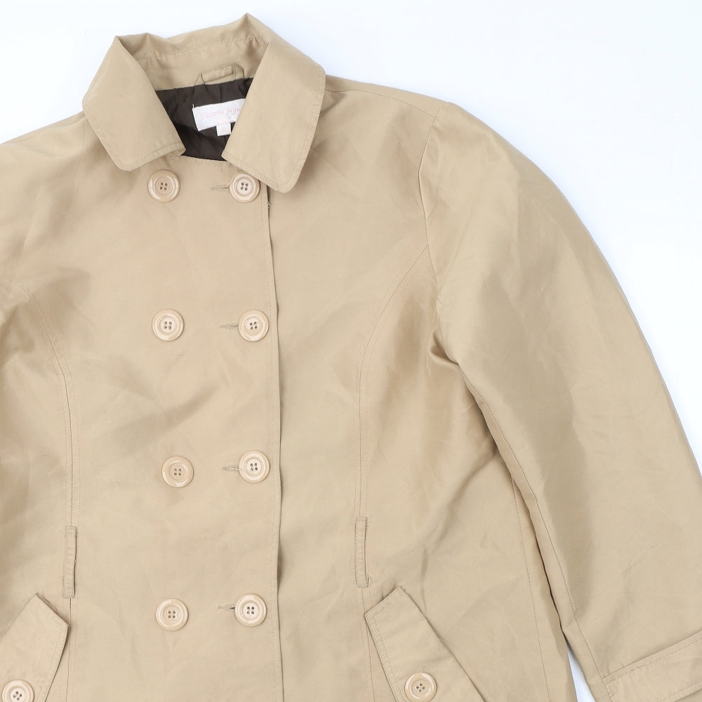 Victoria Jayne Womens Beige   Trench Coat Coat Size 16  Button