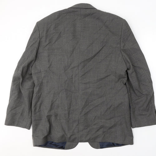 Marks and Spencer Mens Black Geometric Wool Jacket Suit Jacket Size 44