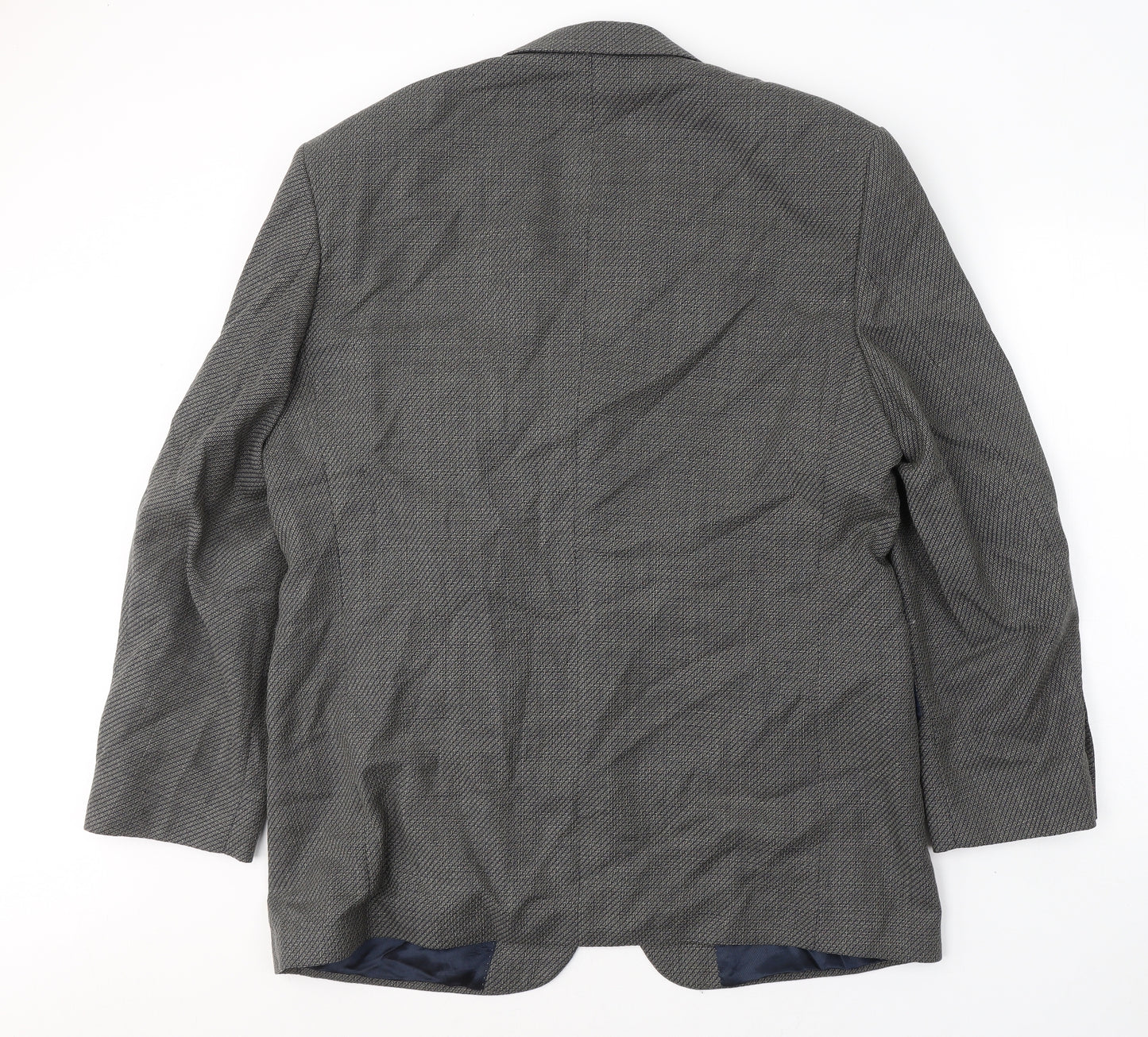 Marks and Spencer Mens Black Geometric Wool Jacket Suit Jacket Size 44