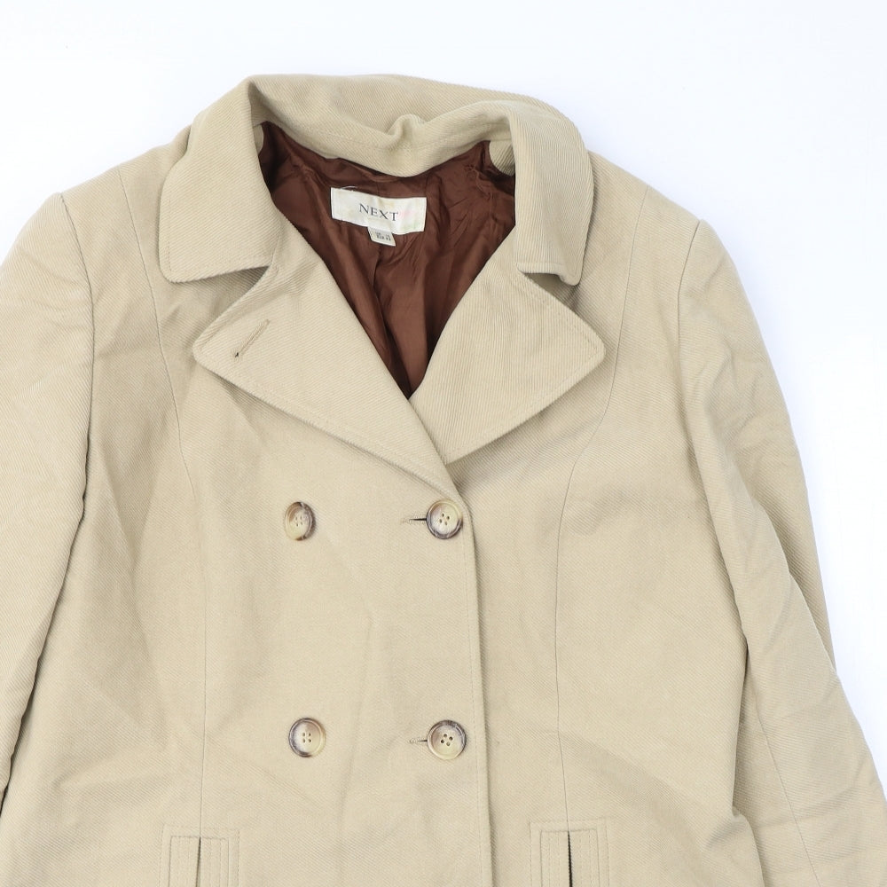 NEXT Womens Beige   Pea Coat Coat Size 14  Button
