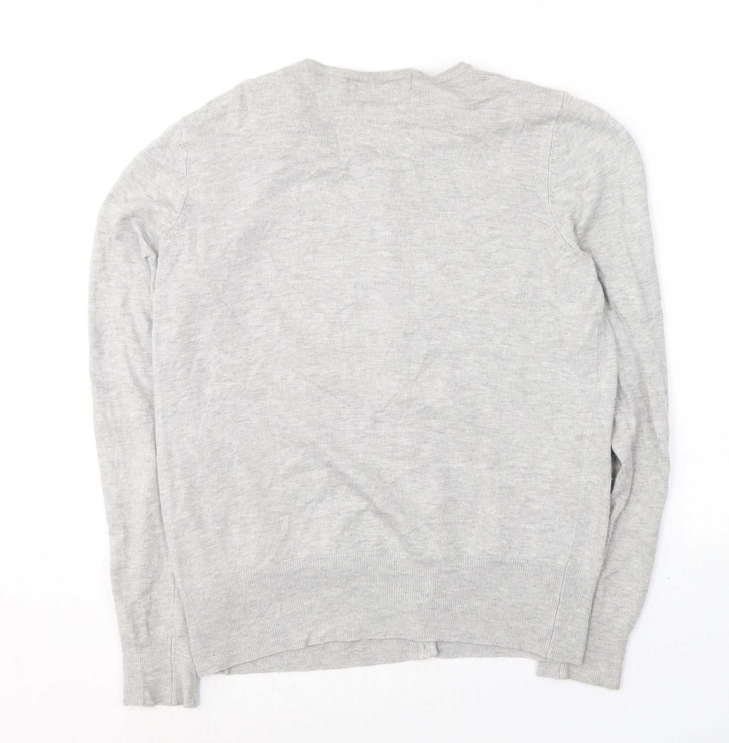 Marks and Spencer Womens Grey Round Neck  Viscose Cardigan Jumper Size 14