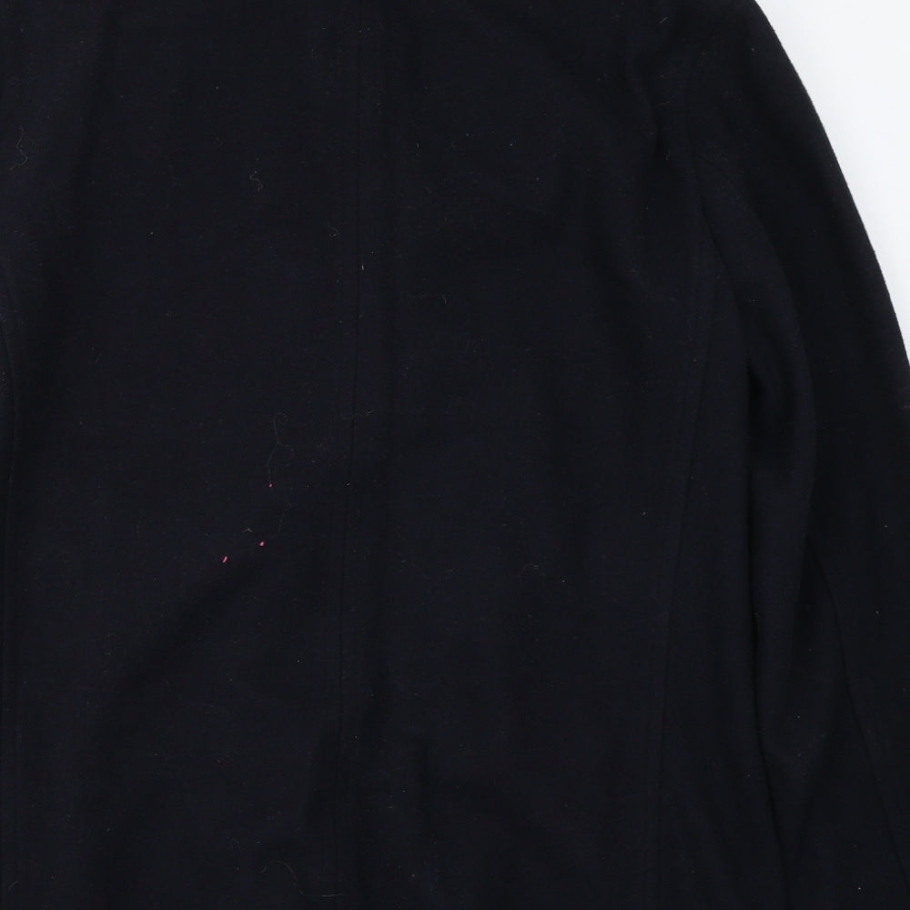 Cedar Wood State Mens Black   Pea Coat Coat Size L  Button