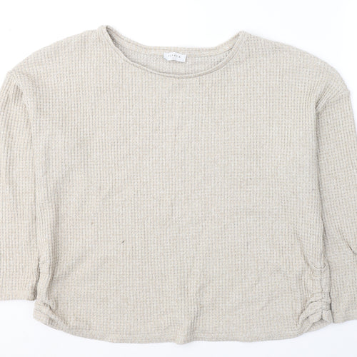 Papaya Womens Beige  Polyester Jersey T-Shirt Size XL Round Neck