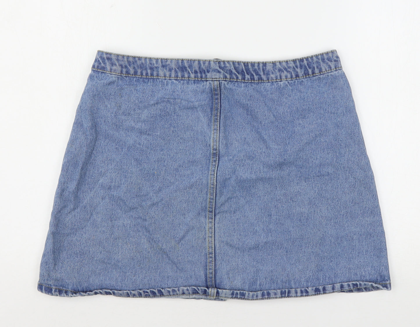 Denim & Co. Womens Blue  Cotton Mini Skirt Size 14