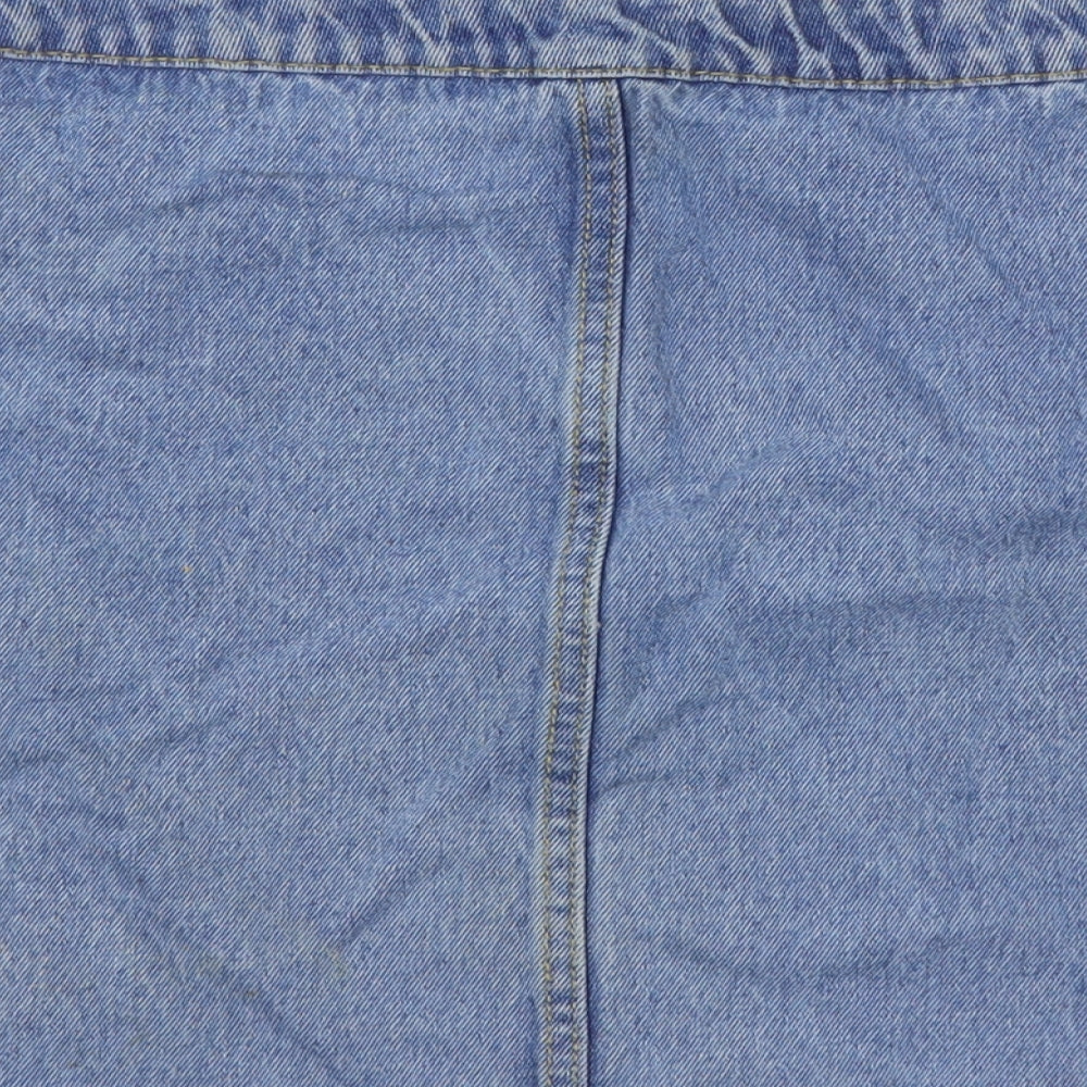 Denim & Co. Womens Blue  Cotton Mini Skirt Size 14