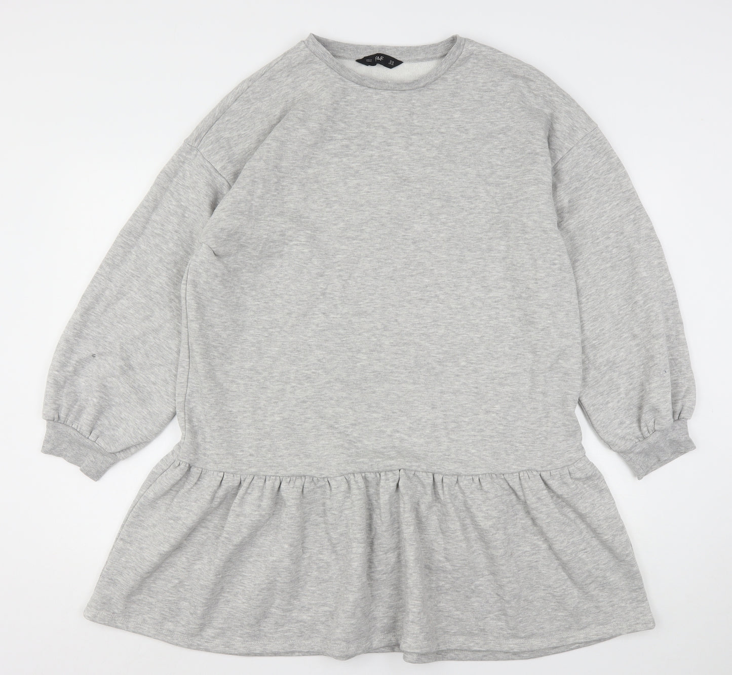F&F Womens Grey  Polyester Jumper Dress  Size 16  Round Neck