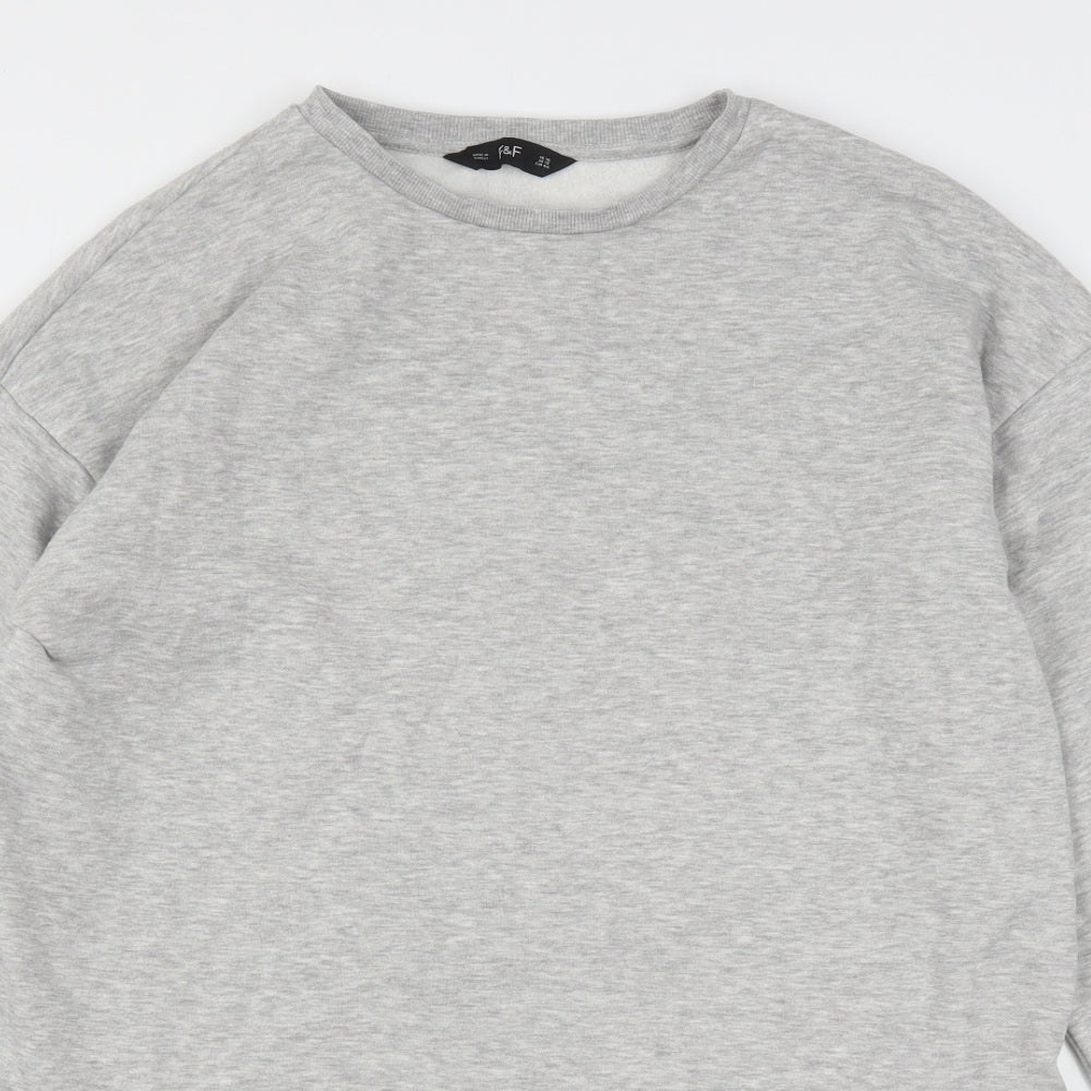 F&F Womens Grey  Polyester Jumper Dress  Size 16  Round Neck