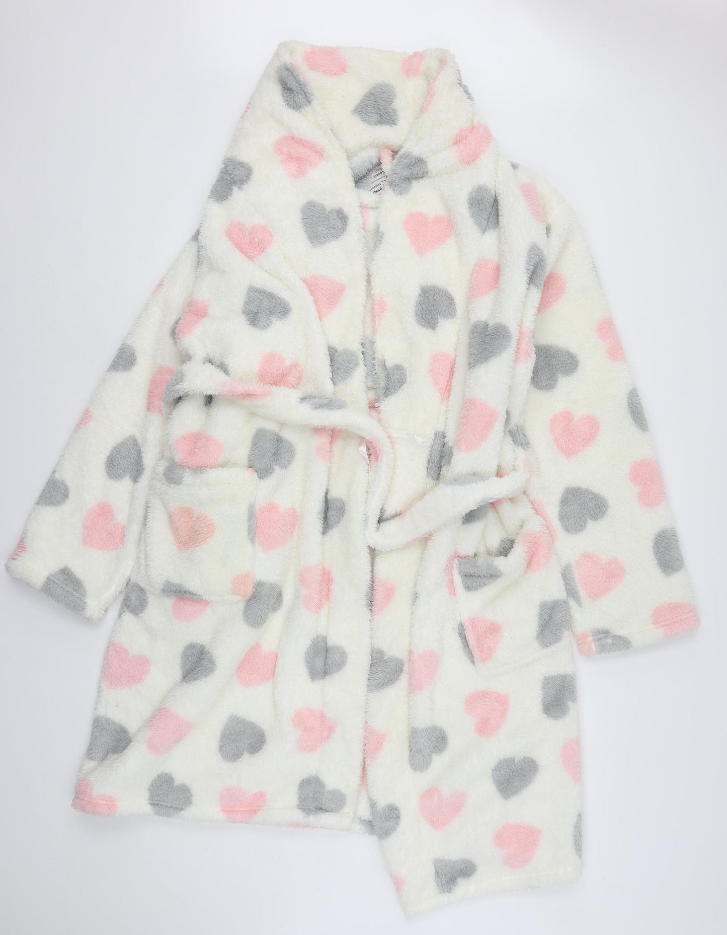 Love To Dream Womens Multicoloured Geometric Polyester Kimono Gown Size 12  Tie - Hearts