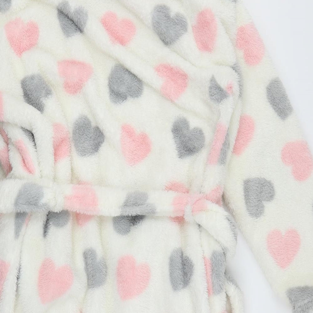 Love To Dream Womens Multicoloured Geometric Polyester Kimono Gown Size 12  Tie - Hearts