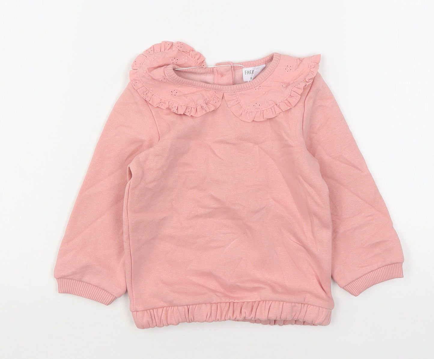 F&F Girls Pink  Cotton Pullover Jumper Size 9-12 Months