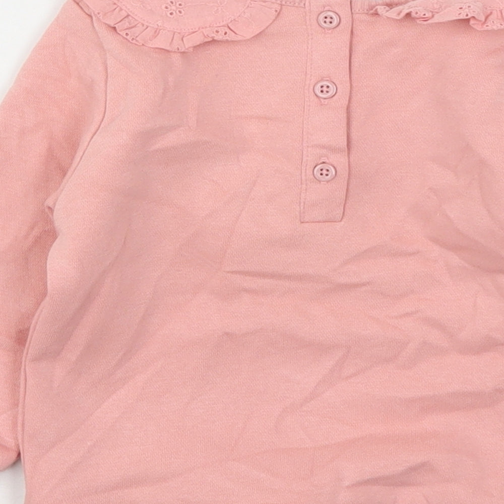 F&F Girls Pink  Cotton Pullover Jumper Size 9-12 Months
