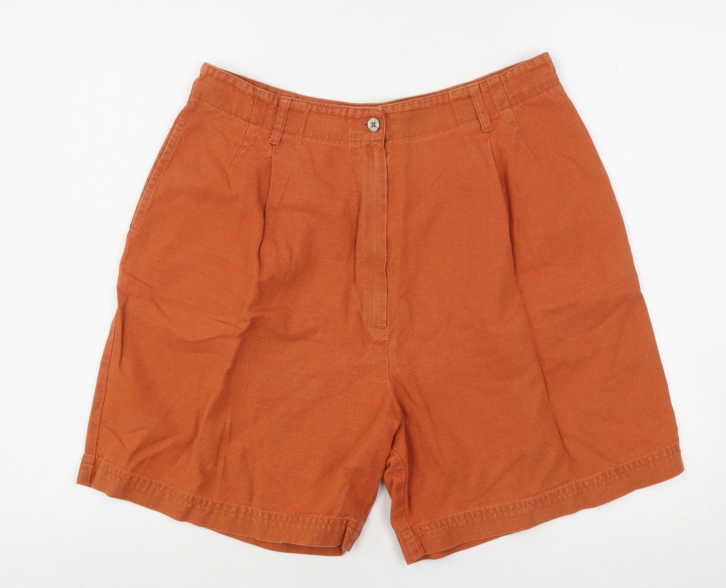 St Michael Womens Orange  Linen Mom Shorts Size 18 L7 in Regular