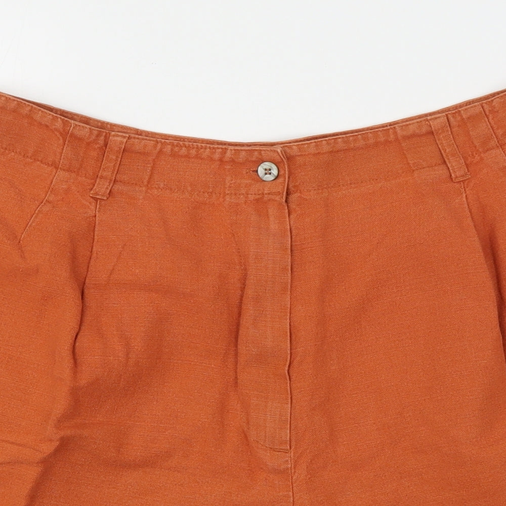 St Michael Womens Orange  Linen Mom Shorts Size 18 L7 in Regular