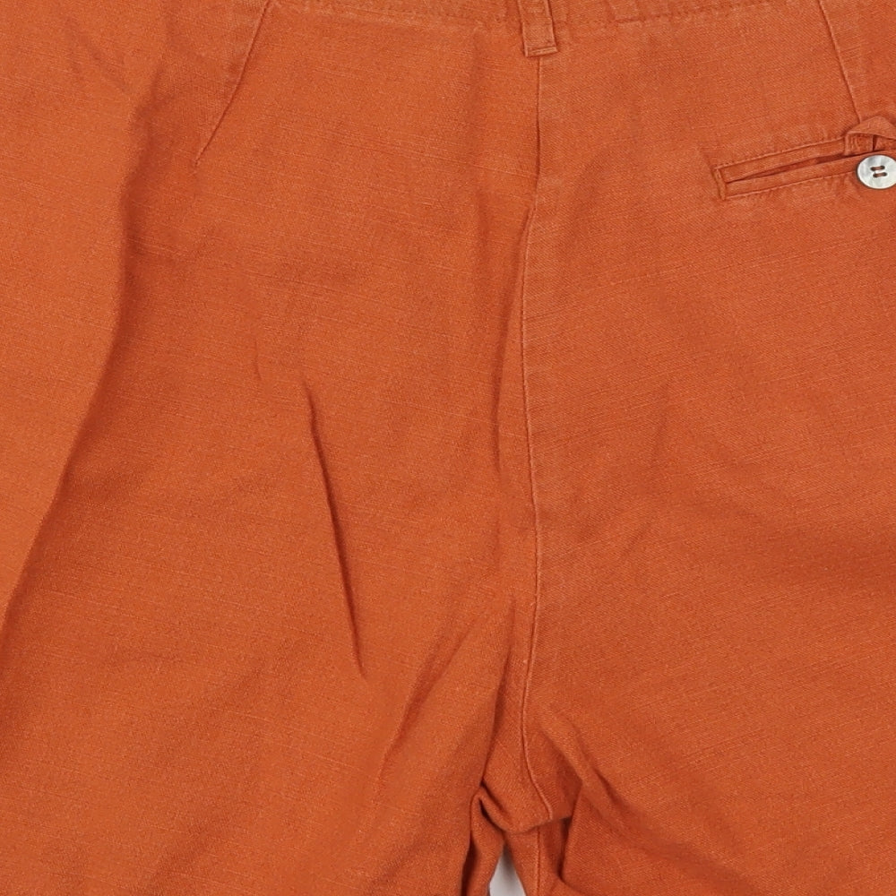 St Michael Womens Orange  Linen Mom Shorts Size 18 L7 in Regular