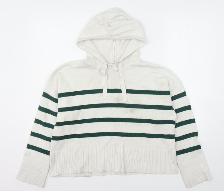Primark Womens Multicoloured Striped Viscose Pullover Hoodie Size 14