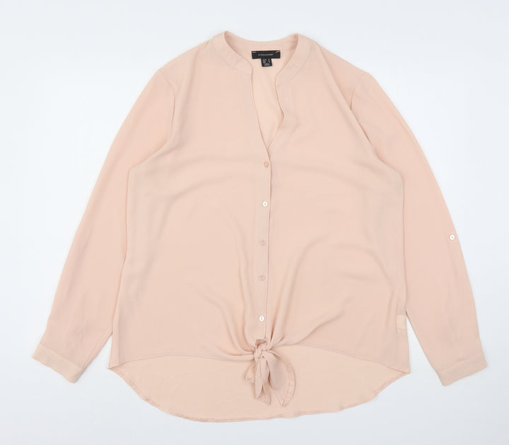Atmosphere Womens Pink  Polyester Basic Blouse Size 16 V-Neck