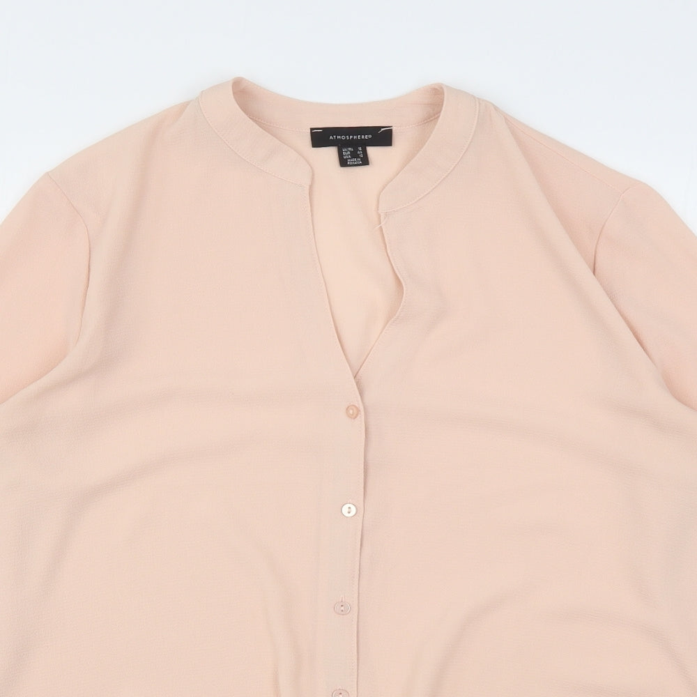 Atmosphere Womens Pink  Polyester Basic Blouse Size 16 V-Neck