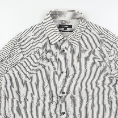 Peter Werth  Mens Multicoloured Striped Cotton  Button-Up Size M Collared Button