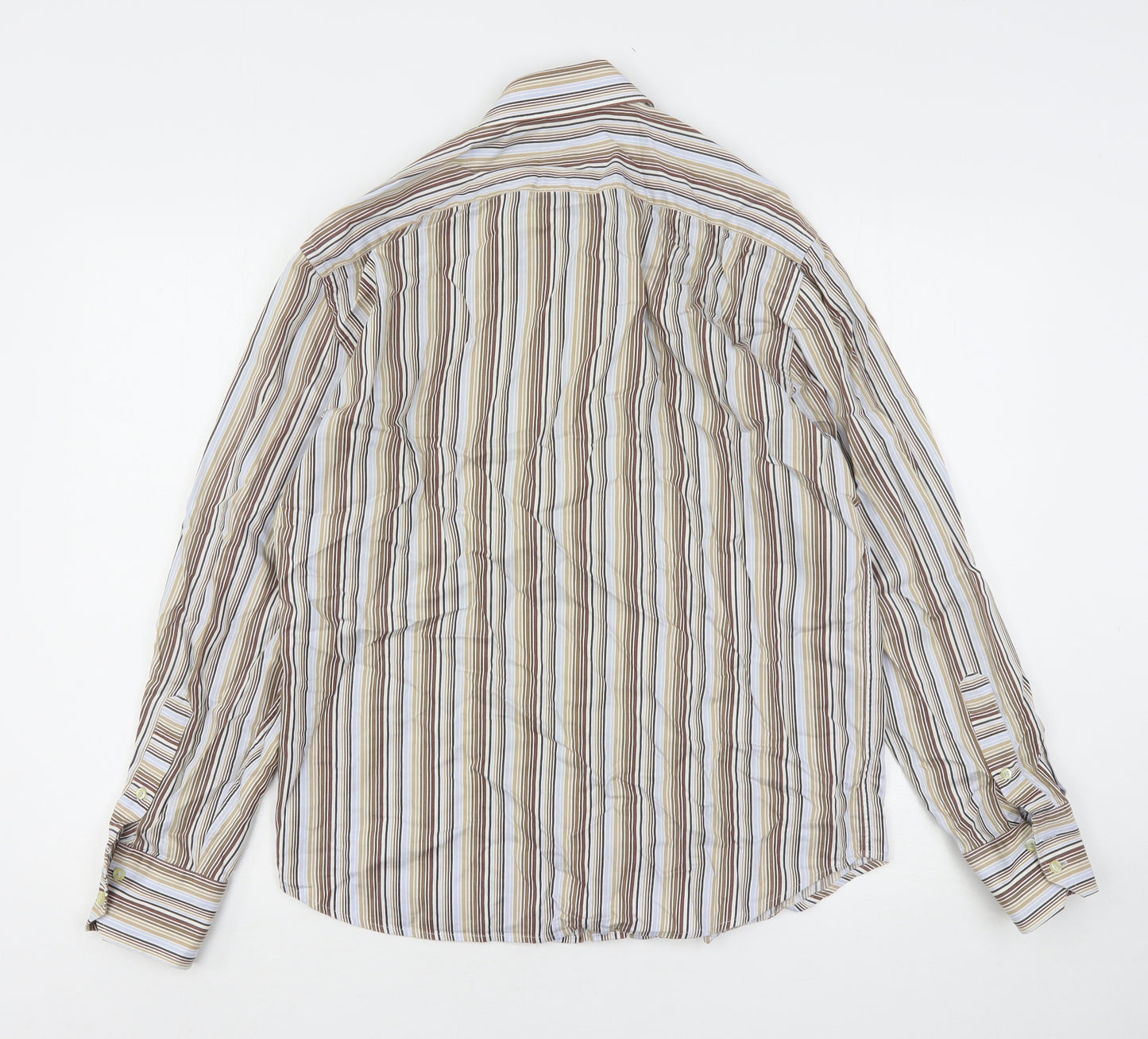 NEXT Mens Multicoloured Striped Cotton  Button-Up Size M Collared