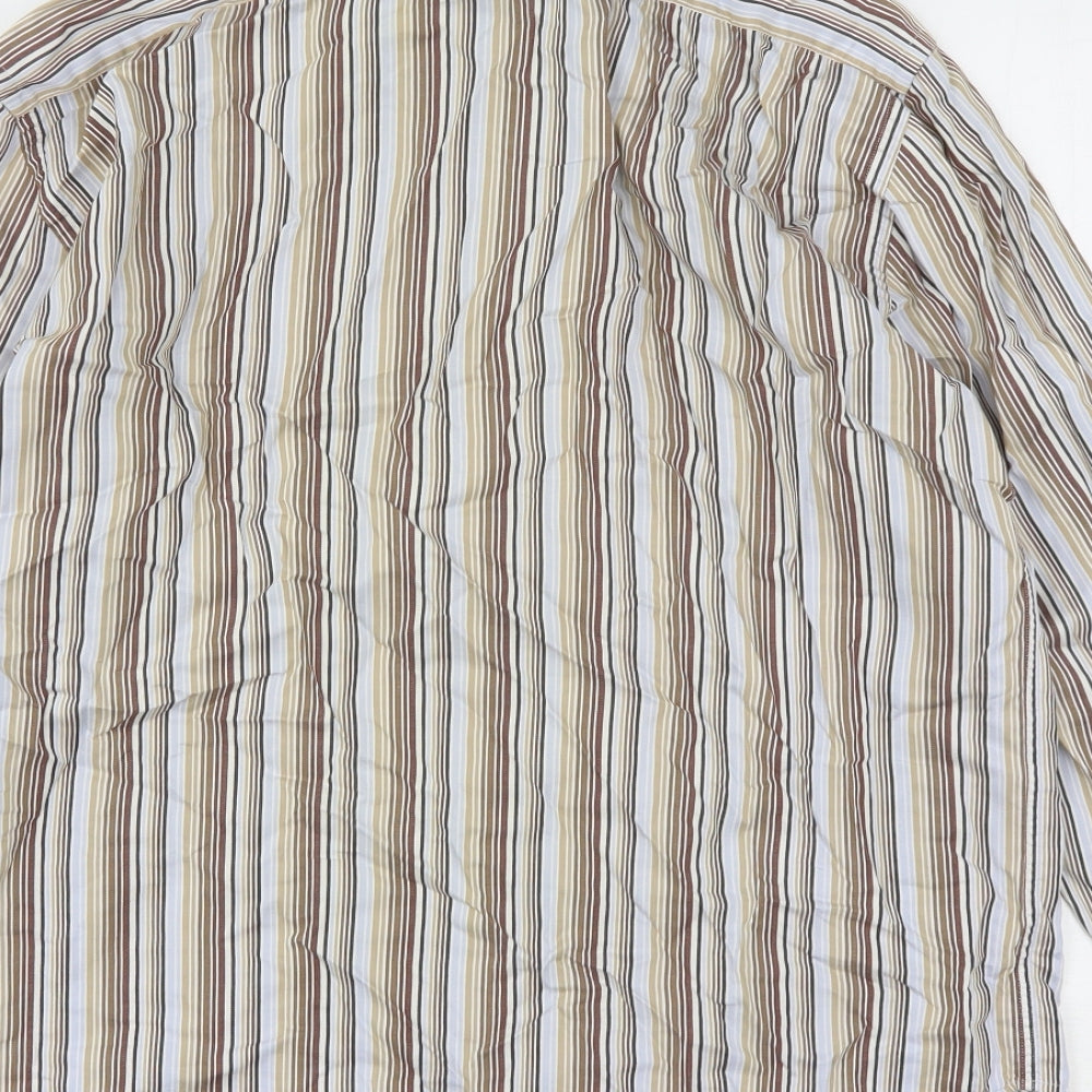 NEXT Mens Multicoloured Striped Cotton  Button-Up Size M Collared