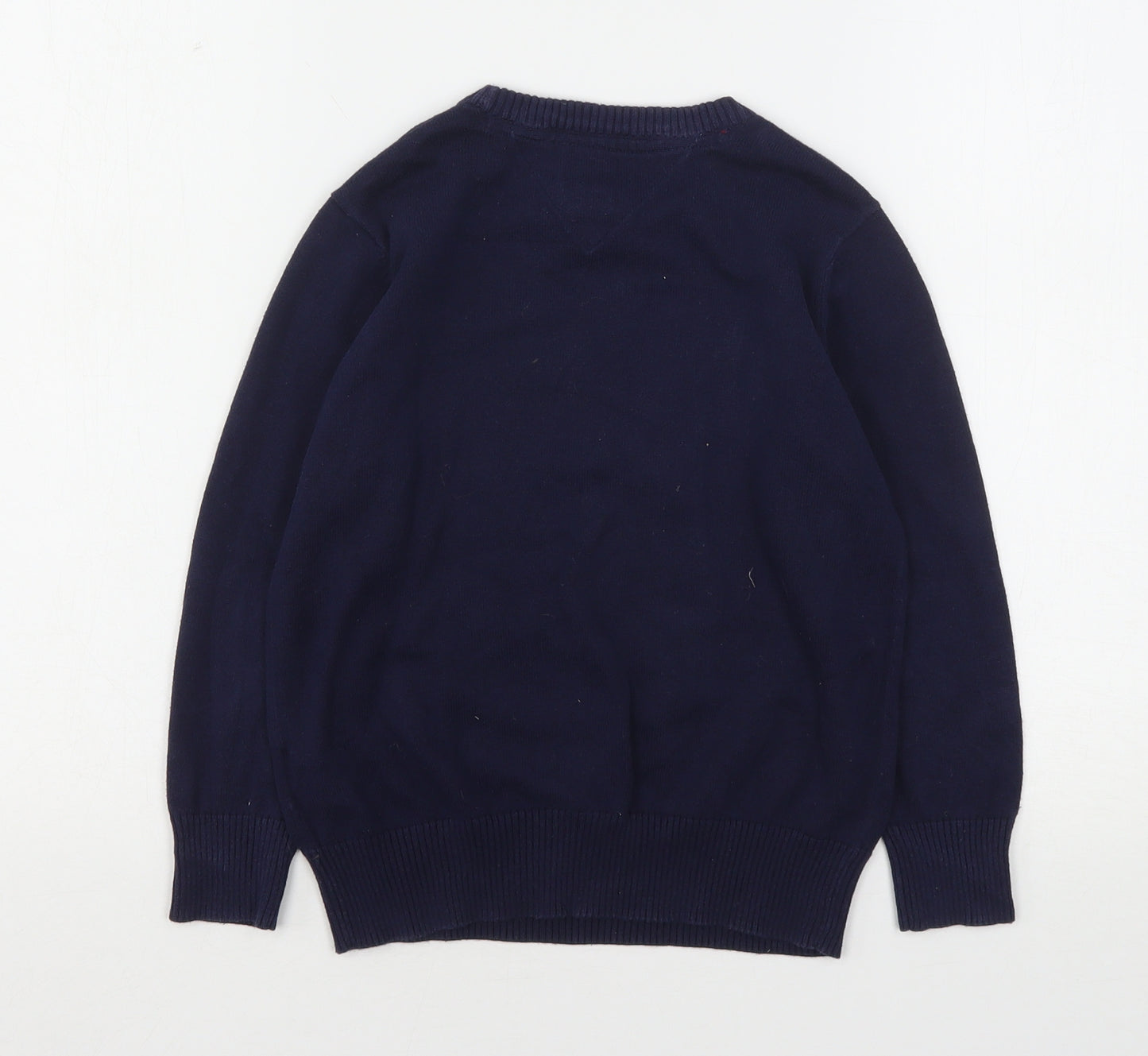 Tommy Hilfiger Boys Blue Round Neck  Cotton Pullover Jumper Size 6 Years