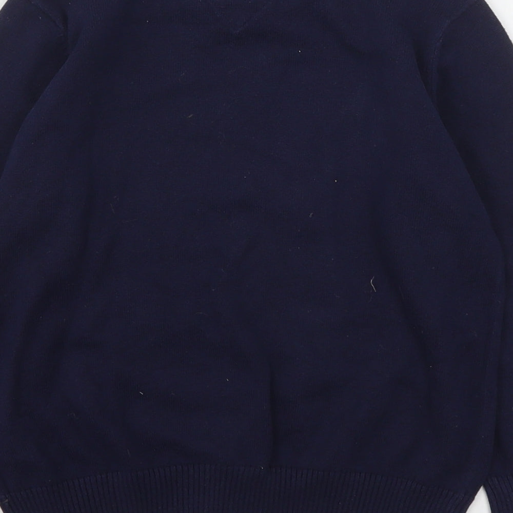 Tommy Hilfiger Boys Blue Round Neck  Cotton Pullover Jumper Size 6 Years
