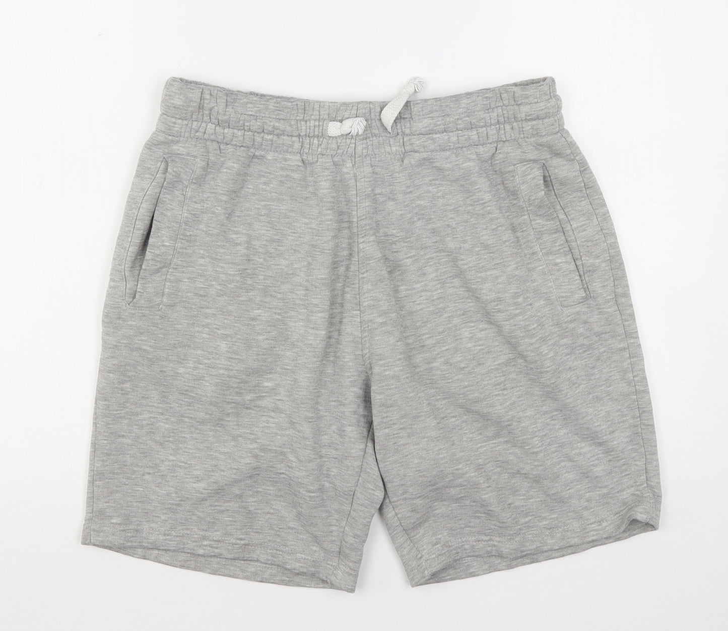 H&M Mens Grey  Cotton Sweat Shorts Size M L9 in Regular Drawstring