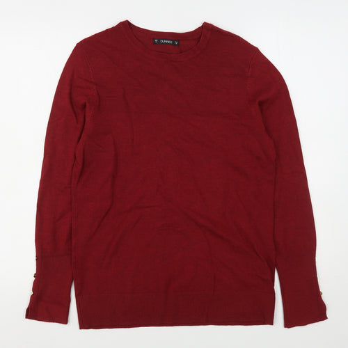 Dunnes Stores Womens Red Round Neck  Viscose Pullover Jumper Size M