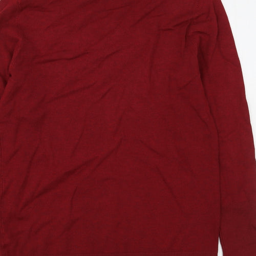 Dunnes Stores Womens Red Round Neck  Viscose Pullover Jumper Size M