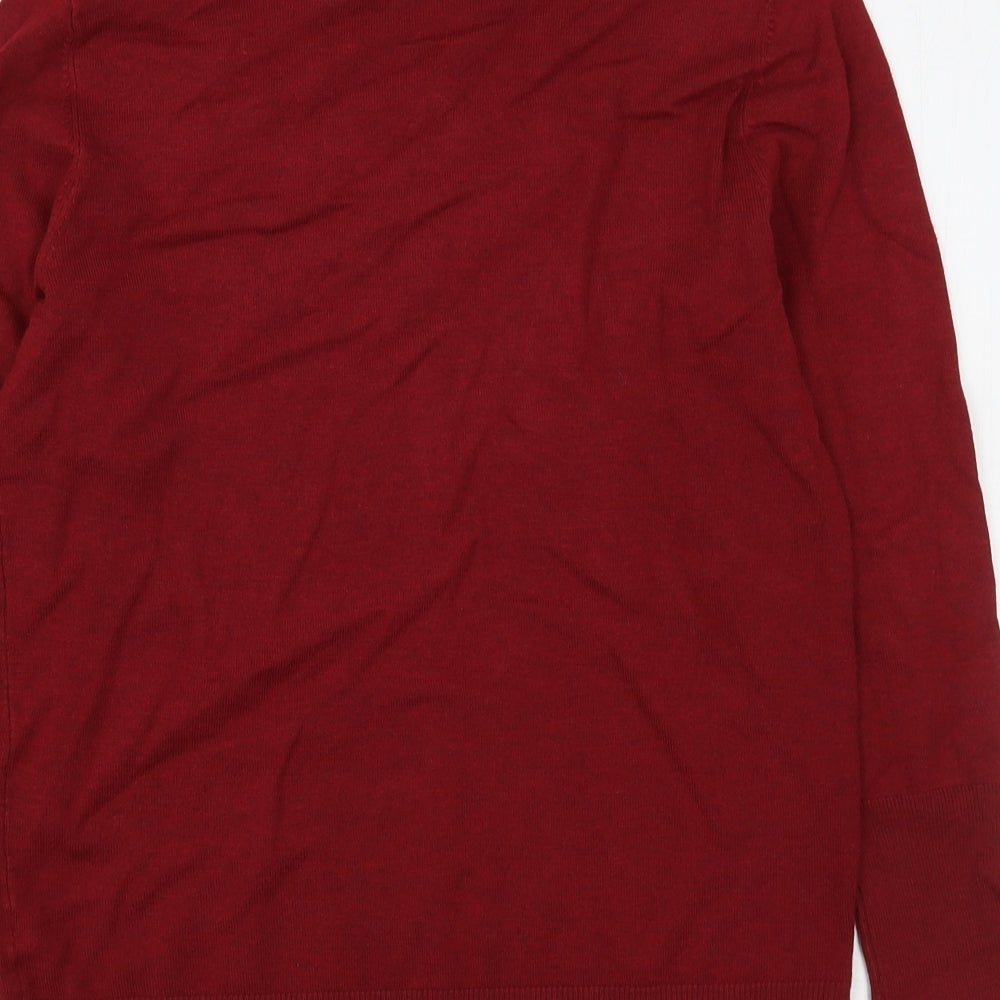 Dunnes Stores Womens Red Round Neck  Viscose Pullover Jumper Size M