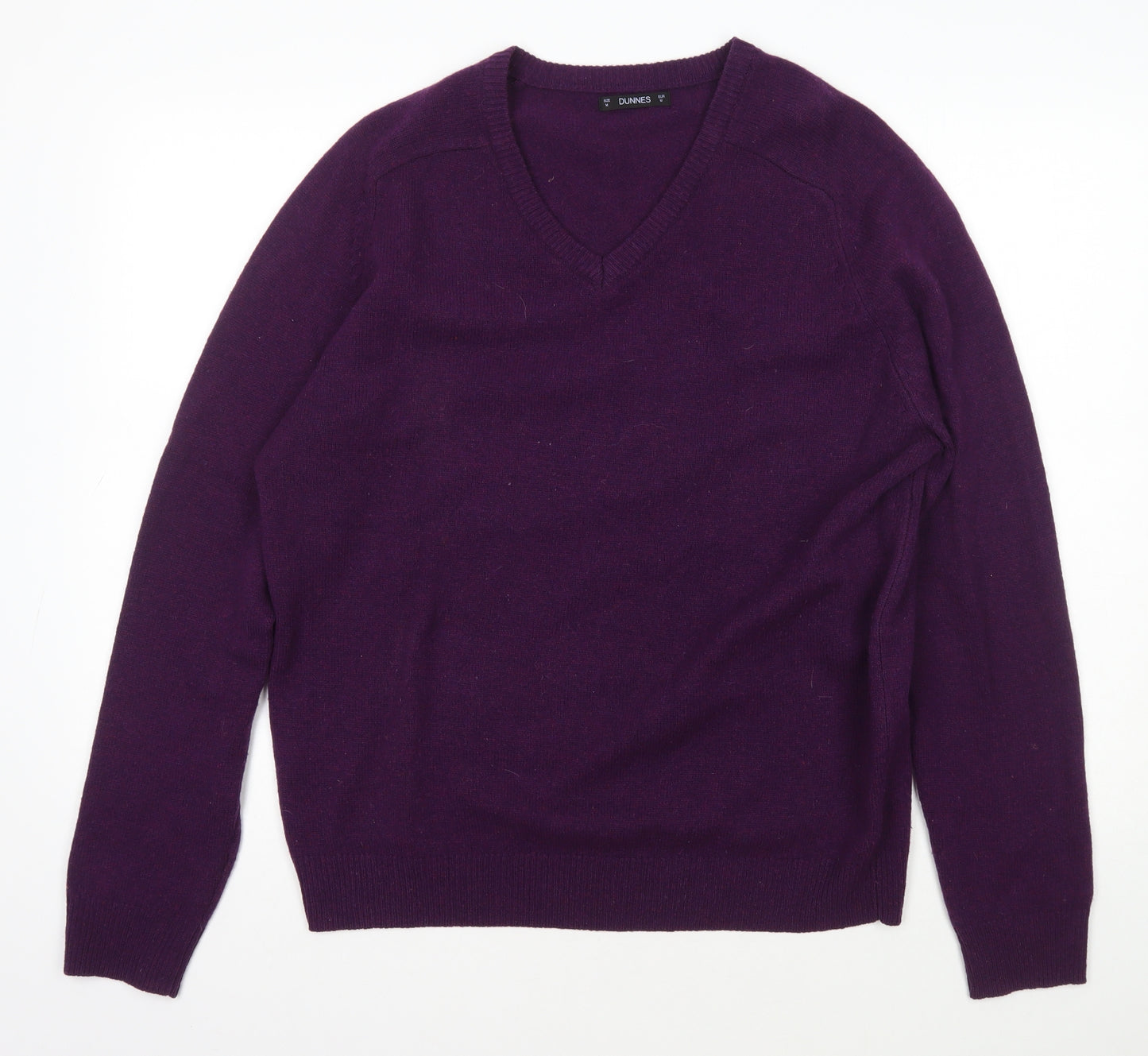 Dunnes Stores Womens Purple V-Neck  Wool Pullover Jumper Size M